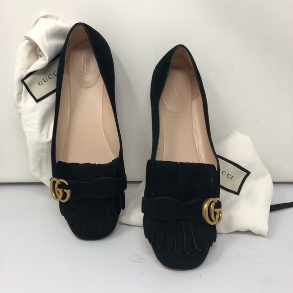 gucci marmont fringe flat